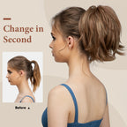 SARLA Synthetic Diy Claw Clip In Ponytail Extension Hairpiece Hair Bun Fake Blonde Hair False Pigtail for Women