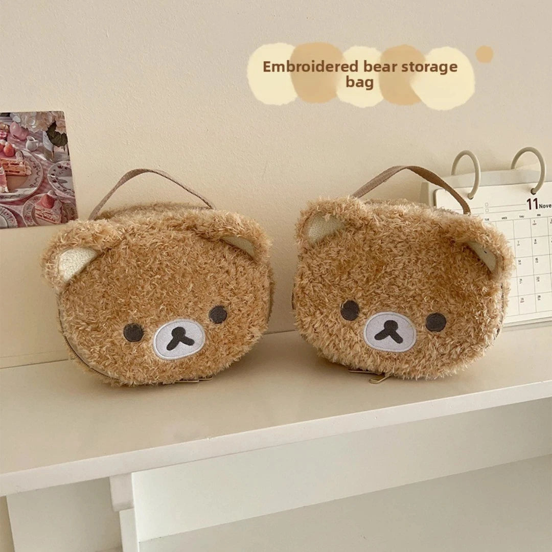 Plushes Makeup Case Anime Relaxed Bear Cosmetic Bag Women Jewelry Storage Pouch Girl Organizer Handbags Gift Hot Sales