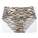 6pcs Women's Seamless Ice Silk Panties Female Mid Waist Plus Size Leopard Print Underwear Girls Fashion Brief Lady Comfort Panty