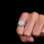 Trendy Hip Hop Rock Men Ring Luxury Gold/Silver Color Full Bling Iced Out Cubic Micro Paved CZ Rings Wedding Party Jewelry Gift
