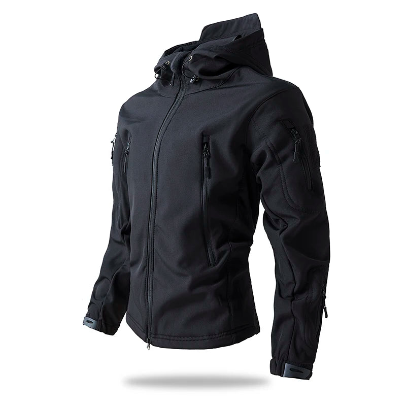 New Soft Shell Tactical Jacket  Men Winter Fleece Hooded Coat Hunting Clothes Outdoor Camouflage CS Tops Waterproof Windproof