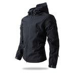 New Soft Shell Tactical Jacket  Men Winter Fleece Hooded Coat Hunting Clothes Outdoor Camouflage CS Tops Waterproof Windproof