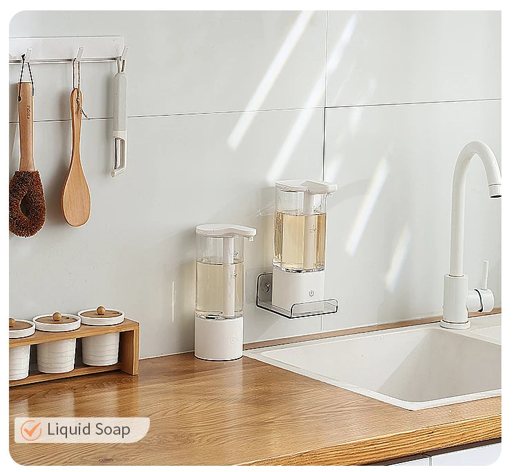 Kitchen 500ml Automatic Liquid Soap Dispenser USB Rechargeable Touchless Hand High Capacity Detergent Bathroom Dispenser