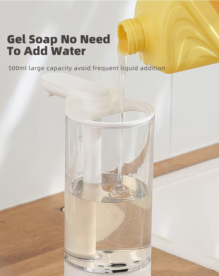 Kitchen 500ml Automatic Liquid Soap Dispenser USB Rechargeable Touchless Hand High Capacity Detergent Bathroom Dispenser