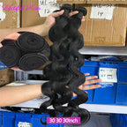30 32 Inch Body Wave Bundles Human Hair 100% Human Hair Bundles 95g Per Bundle Brazilian Weave Bundles 2-4 Days Delivery