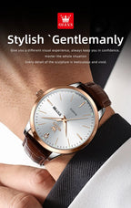 OLEVS 2935 Business Men's Watch Luxury Leisure Dual Calendar Waterproof Luminous Large Dial Watch Top Brand Men Quartz Watch