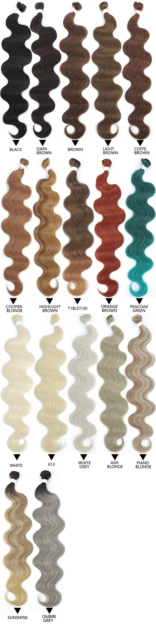 Body Wave Bundles Brazilian Hair Weaving Soft Natural Synthetic Hair Extensions Colorful Body Wave Top Quality Thick Hair