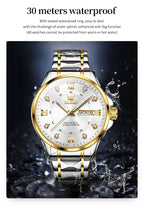 OLEVS 2906 Luxury Original Wristwatch For Man Luminous Week Date Waterproof Classic Business Dress Men's Quartz Watch