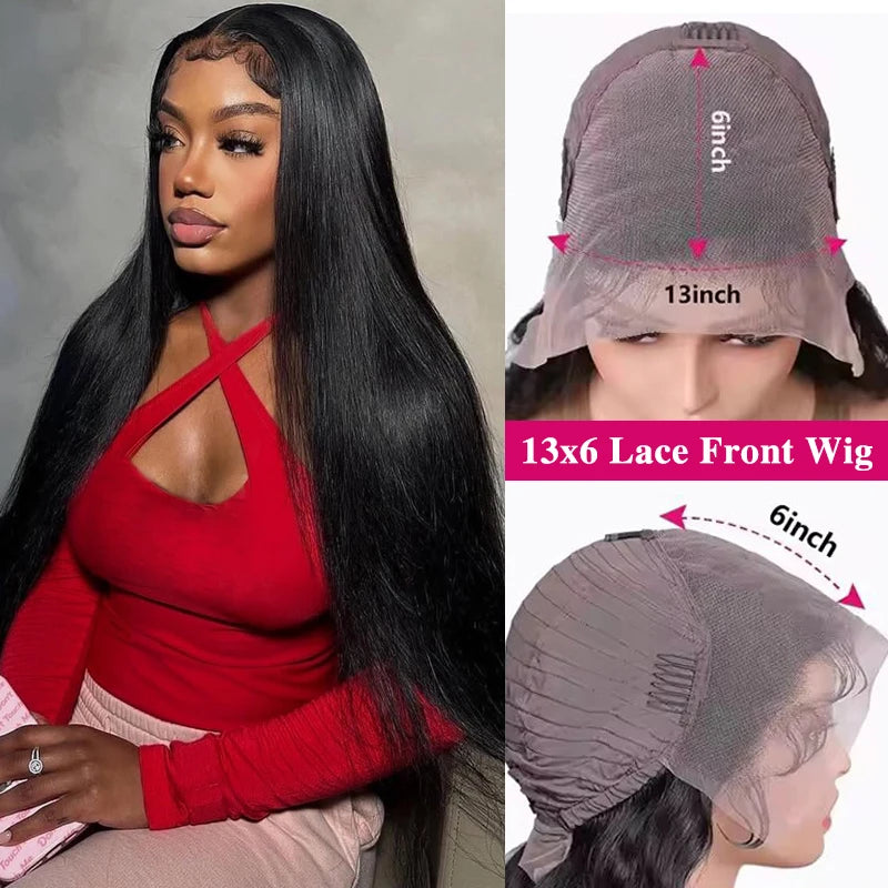 30 36 Inch 13x6 Transparent Bone Straight Lace Front Human Hair Wigs Pre Plucked Brazilian Straight Human Hair Wig For Women
