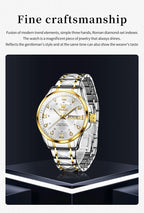 OLEVS 2906 Luxury Original Wristwatch For Man Luminous Week Date Waterproof Classic Business Dress Men's Quartz Watch
