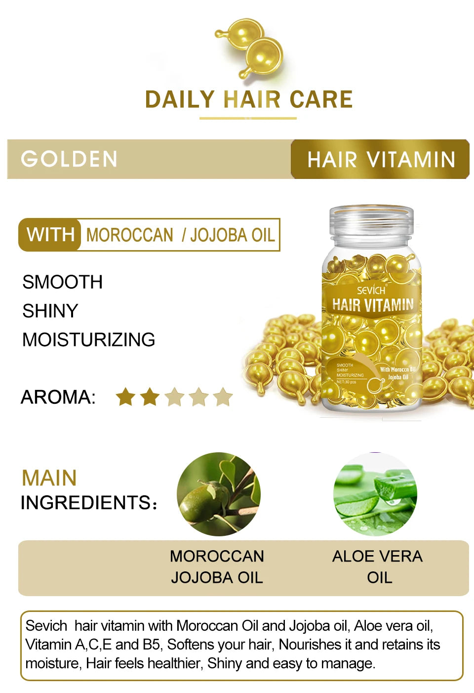 3IN1 Keratin Complex Oil Hair Vitamins Capsule Smooth Silky Hair Mask Repair Thermal Protection Hair Serum Oil Anti Hair Loss