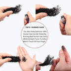10-16Inch Natural 4C Afro Kinky Curly Bulk Human Hair Extensions No Weft Brazilian Remy Bulk for Locs Braiding Hair
