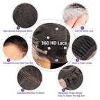36 40 Inch 200 Density Frontal Wig For Black Women Brazilian Wigs Human Hair 5x5 Bone Straight HD Transparent Lace Front Wigs