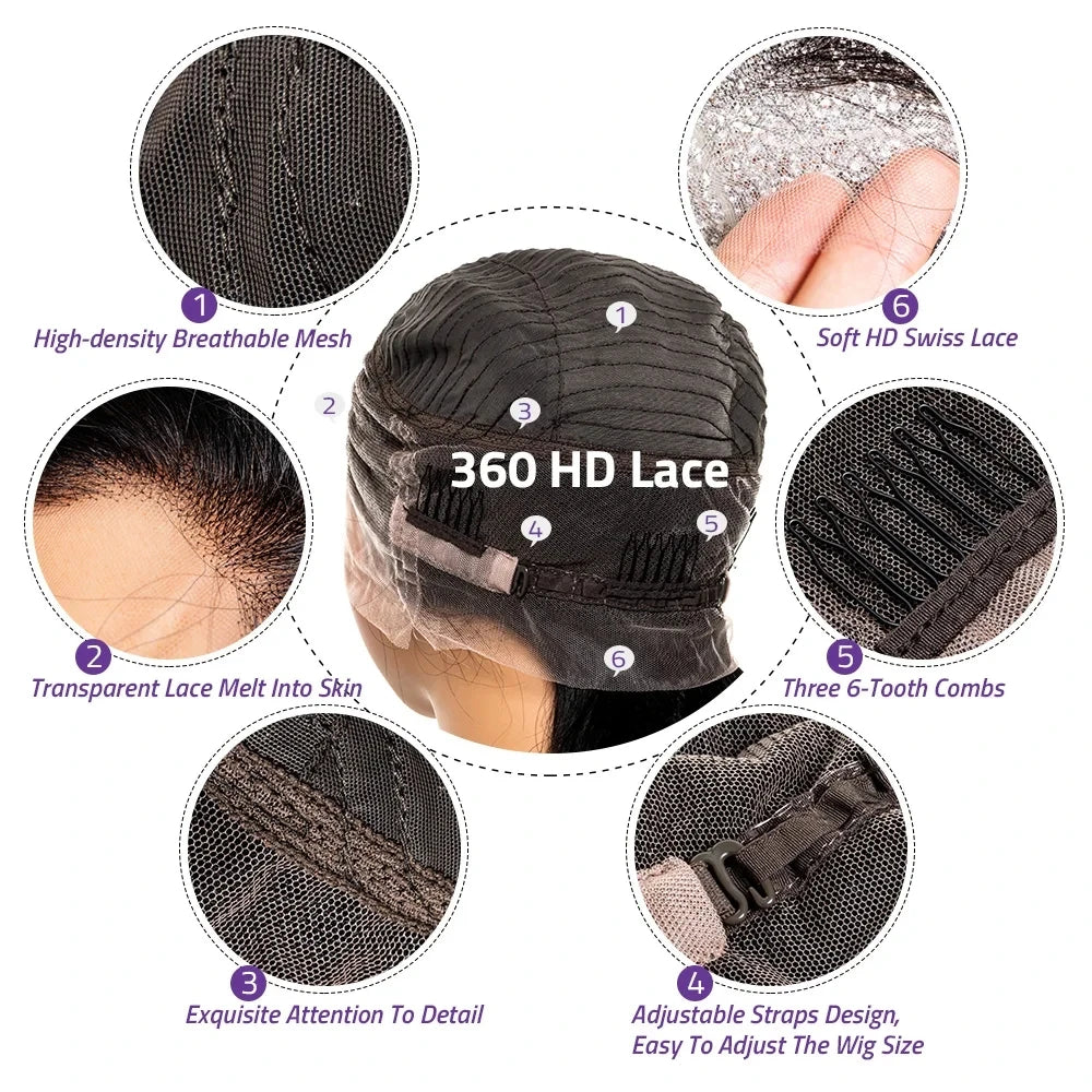 36 40 Inch 200 Density Frontal Wig For Black Women Brazilian Wigs Human Hair 5x5 Bone Straight HD Transparent Lace Front Wigs