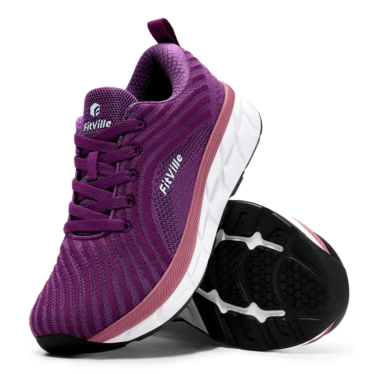 FitVille Women's Sports Shoes Wide Toe Running Jogging Shoes for Women Breathable Casual Gym Trainer Ladies Sneakers Comfort