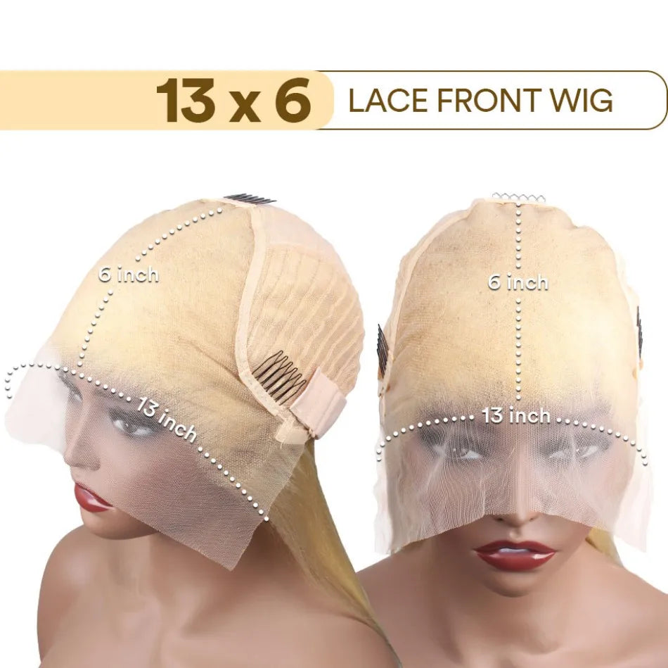 Blonde 613 Hd Lace Frontal Wig 13X6 Brazilian Straight Human Hair Wig 40 Inch Transparent Lace Frontal Wig For Women 250 Density