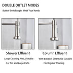 Spring Brushed Nickel Kitchen Faucet Deck Mounted Mixer Tap 360 Degree Rotation Stream Sprayer Nozzle Kitchen Sink Hot Cold Taps
