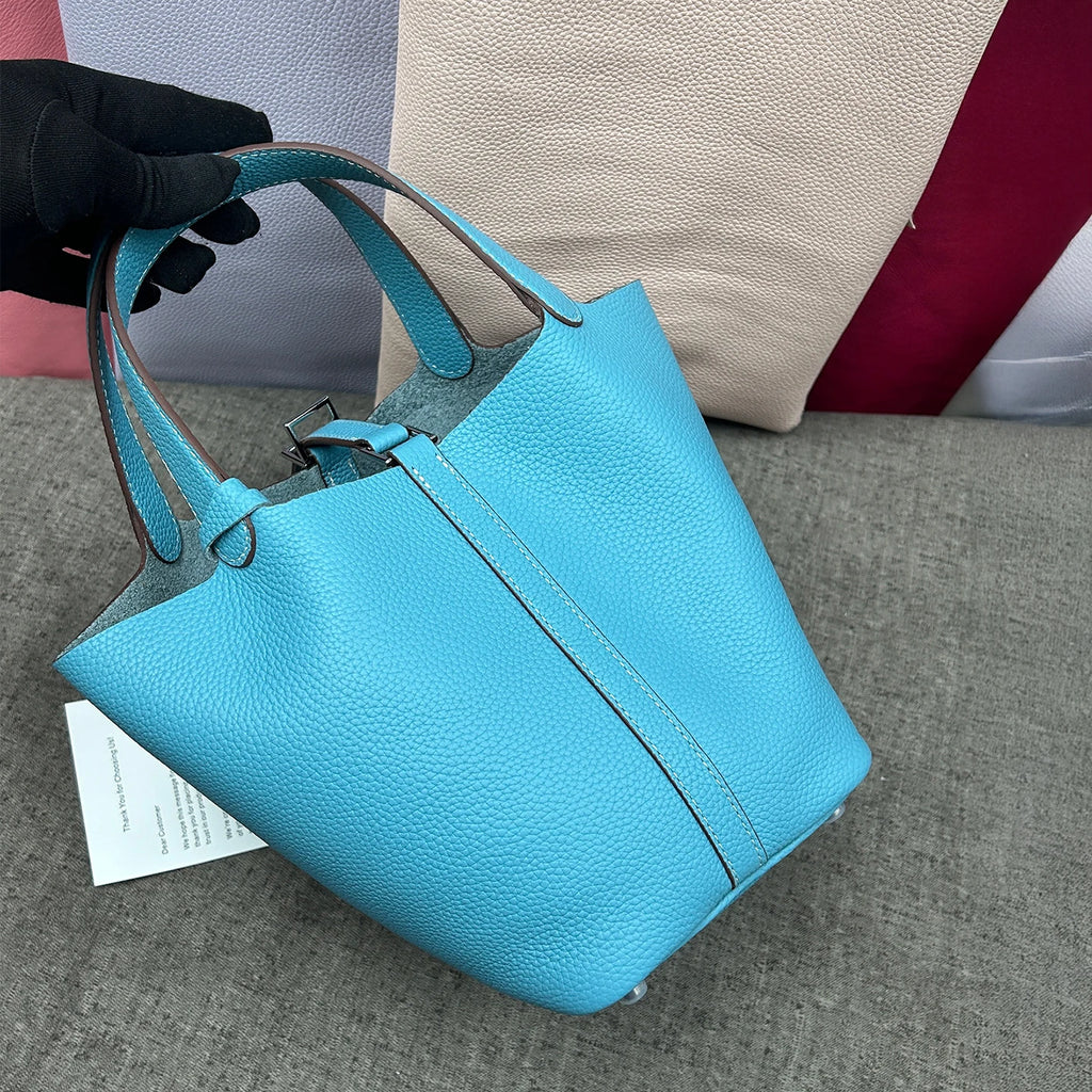 Brand Bucket Bag 18 22CM Women's Bags Trend 2026 Handbag Genuine Leather Luxury Designer Hand Bag Ladies New In Tote Bag