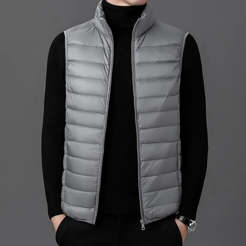 Men' Sleeveless Vest Jackets Winter Fashion Male Cotton-Padded Vest Coats Men Stand Collar Warm Waistcoats Clothing