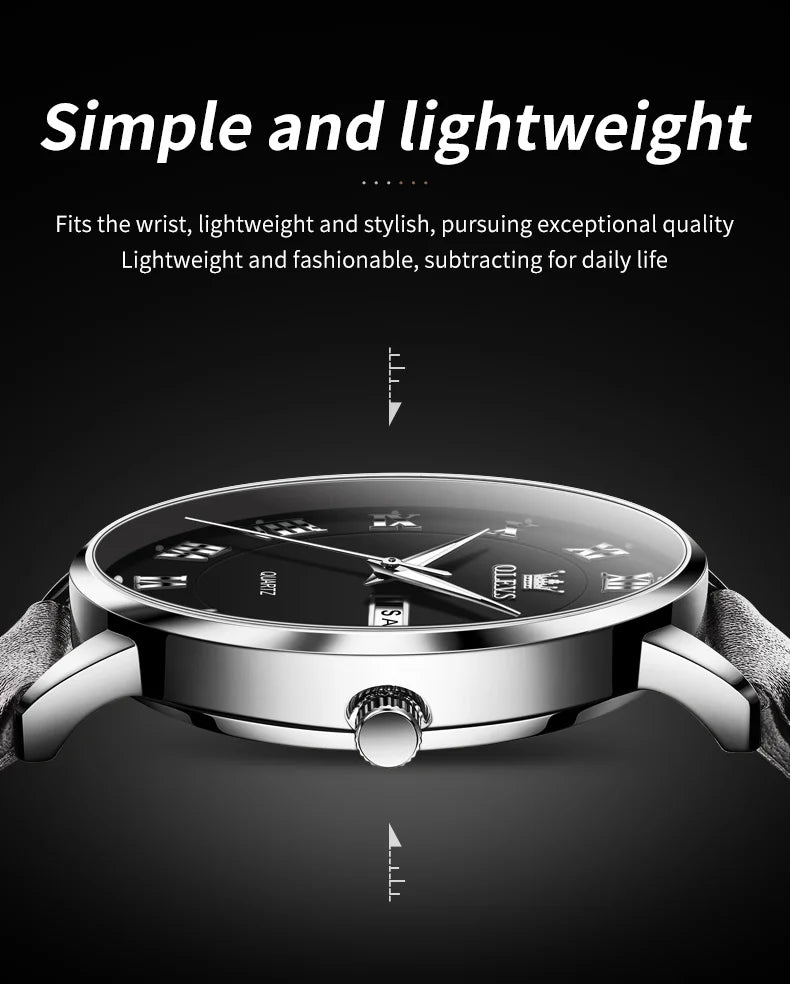 OLEVS 2920 Men Watch Fashion Business Roman Scale Waterproof Clock Luxury Brand Quartz Watch Leisure Calendar Week Men Watch