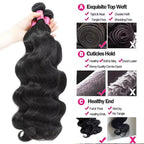 30 40 Long Body Wave Bundles Human Hair 8-40 Inch Brazilian Raw Unprocessed Raw Virgin Human Hair Wavy 2/3/4 Bundles