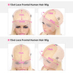13x4 13x6 Bob Wigs 613 Honey Blonde Lace Frontal Wig Brazilian Blunt Cut Straight Transparent Lace Front Wig Platinum Blond Colored Human Hair Wig Pre Plucked Thick Short Bob Lace Front Human Hair Wig 180 210 Density Free Shi