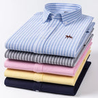Plus Size 6XL 100% Cotton Long-Sleeve Shirts for Men Oxford Slim Fit Formal Shirt Without Pocket White Office Elegant Clothes