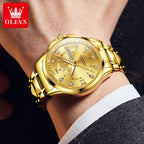 OLEVS 2906 Luxury Original Wristwatch For Man Luminous Week Date Waterproof Classic Business Dress Men's Quartz Watch