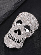 Rhinestone skull head Halloween top brooch women's Halloween dark style fashion personality clothing accessories brooch