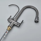 Gold /Black/Chrome Kithcen Purified Faucet Pull Out Water Filter Tap 2/3 Way Torneira Hot Cold Mixer Sink Crane Kitchen Drink