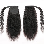 15A Body Wave Ponytail Human Hair Wrap Around Clip in Hairpiece Remy 3C Pony Tail Kinky Curly Ponytail Kinky Straight Ponytail