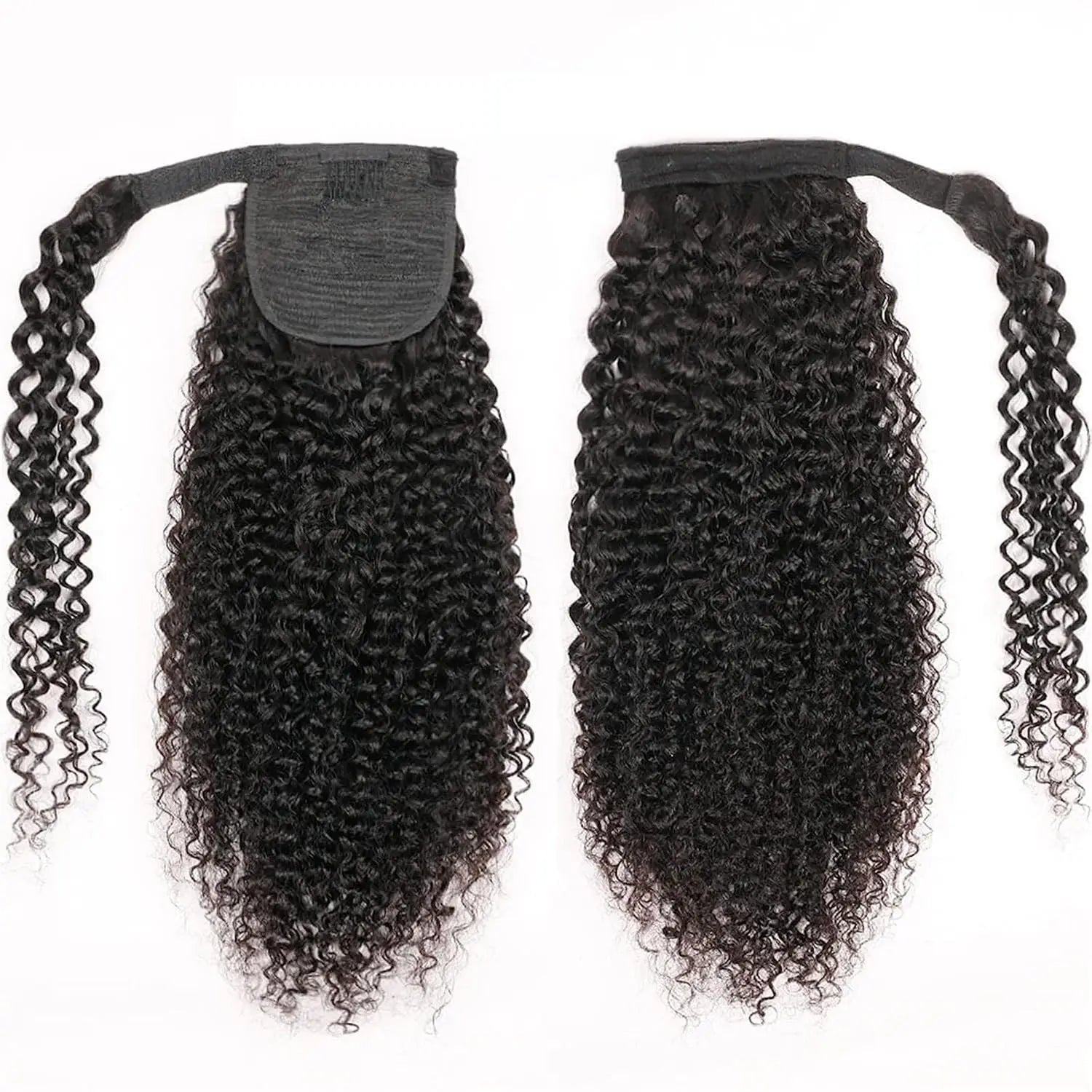 15A Body Wave Ponytail Human Hair Wrap Around Clip in Hairpiece Remy 3C Pony Tail Kinky Curly Ponytail Kinky Straight Ponytail