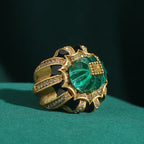 Vintage Pumpkin Blue Crystal Rings Open Finger Jewelry Black Dripping Oil Halloween Thanksgiving Day Accessories For Women 2025