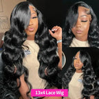 40 42 Inches Silky Smooth Natural Black Body Wave Virgin Lace Wig 16 To 42 Inches 13x6 Wide HD Lace Front 13x4 Daily Lace 250 Density Pre Plucked Undetectable Hairline