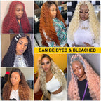 Swupod 13x4 13x6 220% Density Transparent HD Lace Front Wig for Women Deep Wave Remy Human Hair Ginger Orange 350# Loose Curly