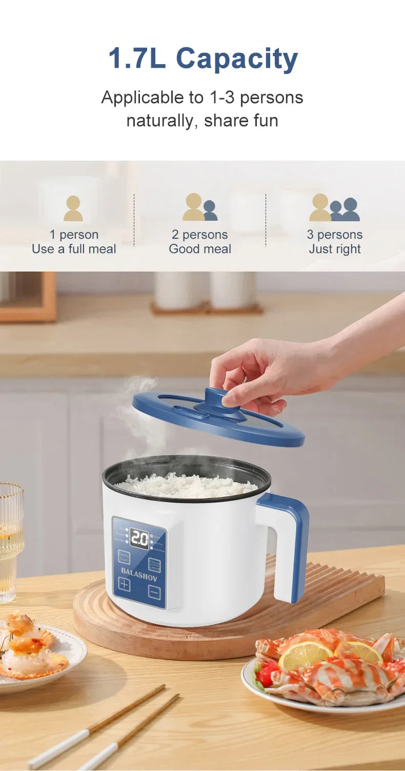 Mini Electric Rice Cooker Double Layer Multi Cooker Non-Stick Smart Single MultiCooker Steamed Rice Pot for Home Electric Cooker
