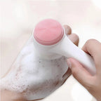 3D Double-sided Manual Facial Cleansing Brush Soft Silicone Bristles Deep Pore Cleansing Exfoliating Face Wash Brush Beauty Care