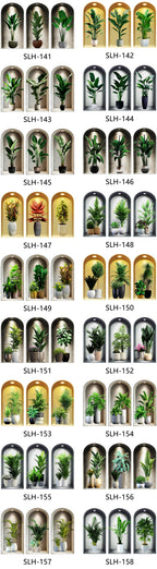 18 Styles Simulated Archway Niche Potted Plant Painting Wall Stickers Bedroom Living Room Hall Peel & Stick Art Mural Decals