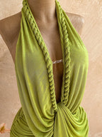 Women Solid Color Backless Halter Mini Dress For Vacation Beach Summer