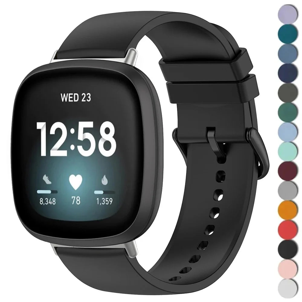 Silicone Strap For Fitbit Versa 4 3 2 1 Versa Lite Band SmartWatch Bracelet For Fitbit Sense/Sense 2 Correa Watchband Pin Buckle