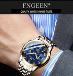 BINBOND 2pcs Couple Watches Fashion Top Brand Men Ladies for Quartz Watch Lover Waterproof Stainless Steel Watch Valentine Gift