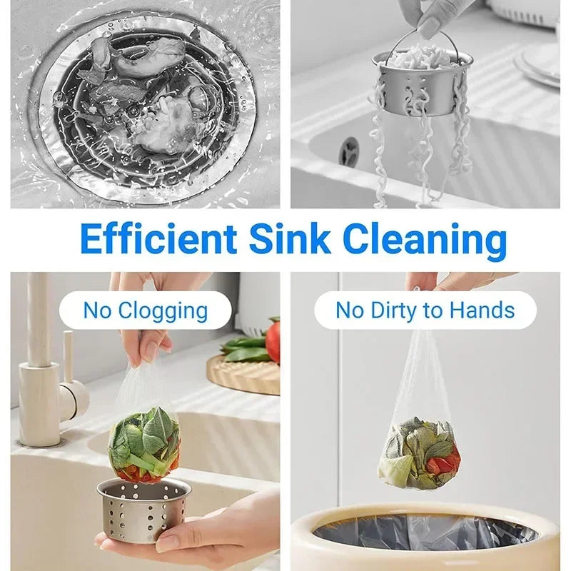 30-1000PCS Disposable Kitchen Sink Filter Mesh Sewer Garbage Filter Meal Residue Pool Mesh Bag Drainage Screen Sink Garbage Net