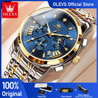OLEVS 2892 Men's Watches Top Brand Multifunctional Chronograph Wristwatch Original Quartz Watch Man Waterproof Luminous Moon