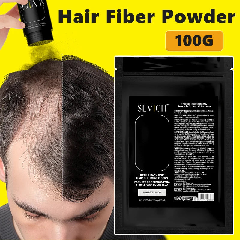100g Hair Fibers Powder Keratin Hair Building Fiber Instant Hair Loss Conceal Fiber Refill Bag Extension Care Styling Powder