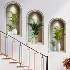 18 Styles Simulated Archway Niche Potted Plant Painting Wall Stickers Bedroom Living Room Hall Peel & Stick Art Mural Decals