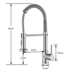 Brushed Nickel/Black Kitchen Faucet Single Handle High Arc Pull down Spray Sink Faucet with Lever Handle in Stainless Steelk