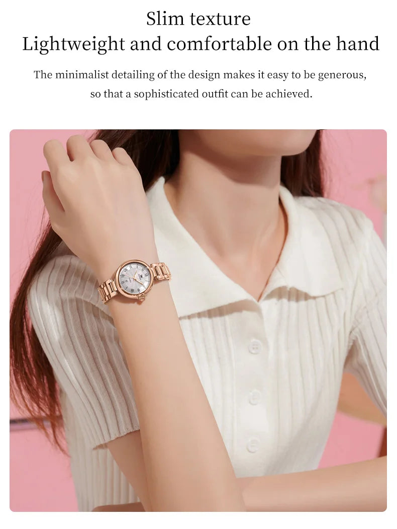 OLEVS 5608 Women Fashion Watch Stainless Steel Calendar Night Light Watch Original Brand Elegant Women Quartz Watch Reloj Mujer