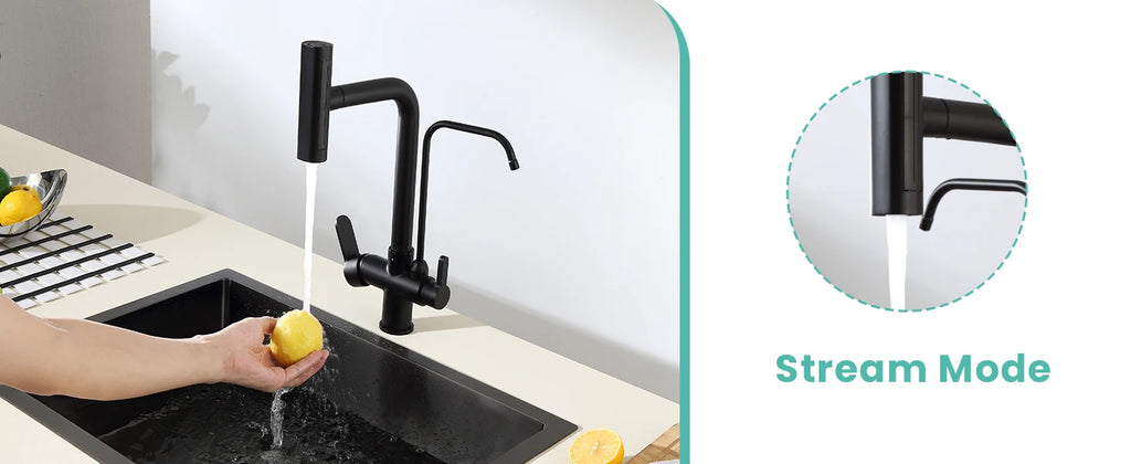 3 Way Pure Water Filter Kitchen Faucets Black Pull Out Filter Kitchen Sink Faucet Hot Cold Mixer Tap Pull Down Kitchen Faucet
