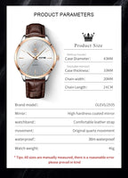 OLEVS 2935 Men Watch Luxury Brand Quartz Watch Business Leather Strap Double Calendar Waterproof Men's Watch Relogios Masculino