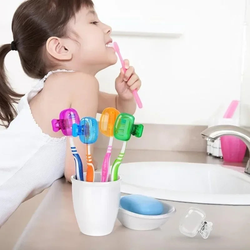 Toothbrush Covers Portable Toothbrush Protector Coverings Clips Tooth Brush Storage Head Cover Cap Tooth Brush Covers for Kids
